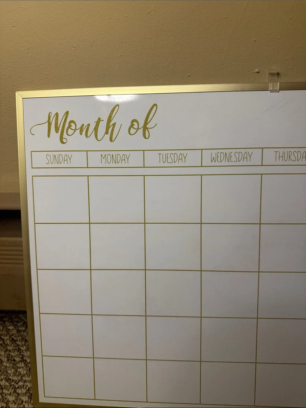 Hobby Lobby White & Gold Monthly Wall Calendar